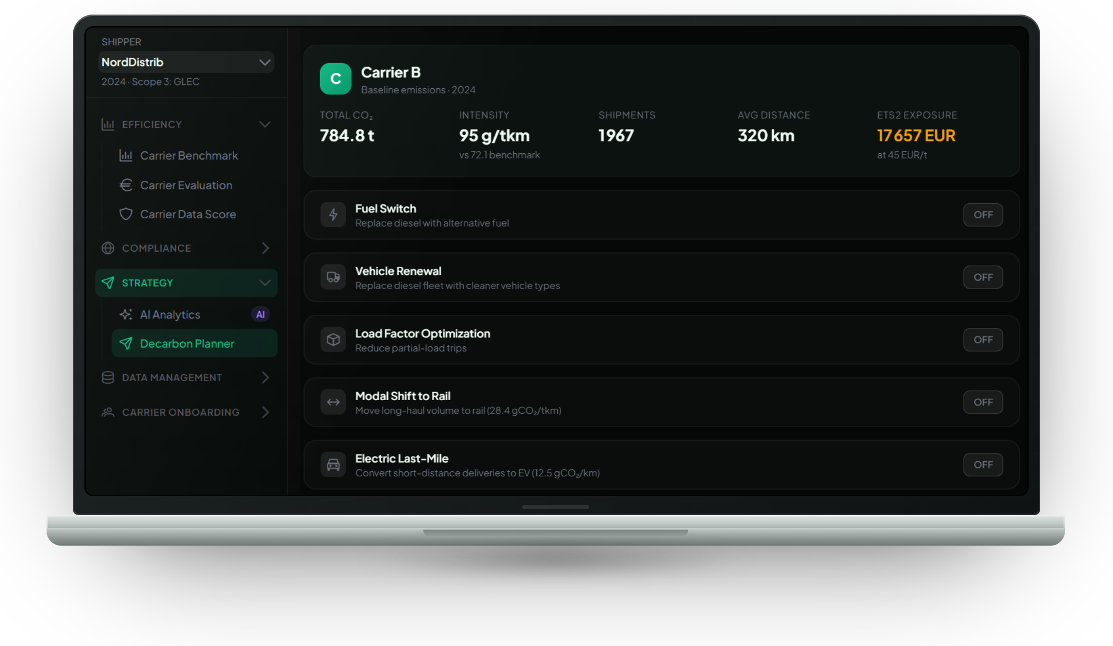 Plateforme Transport Intelligence — Decarbon Planner